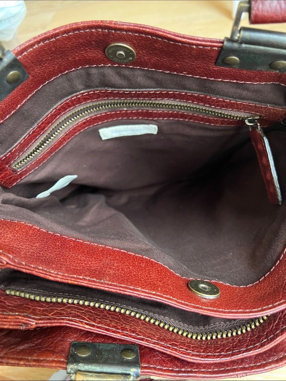 Diesel Red Leather Messenger Tote Bag - Picture 13 of 15
